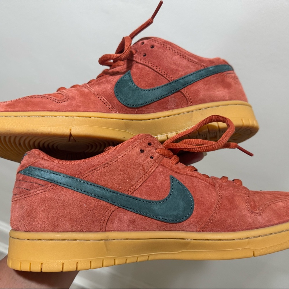 Nike Rust Sneakers with Teal Logo
